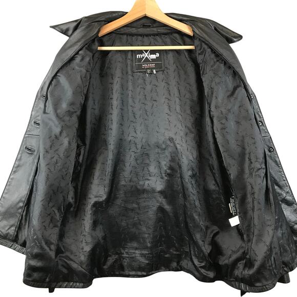 Wilsons Leather Maxima Black Leather Belted Jacket XL - Picture 3 of 11